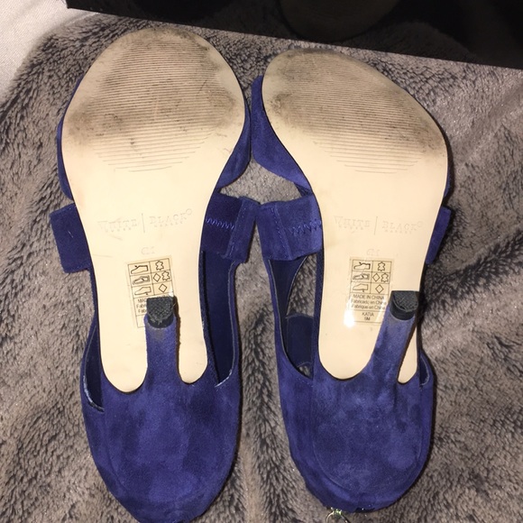 WHBM Peacock Blue zip up Cage Heel Size 6 - Picture 3 of 8